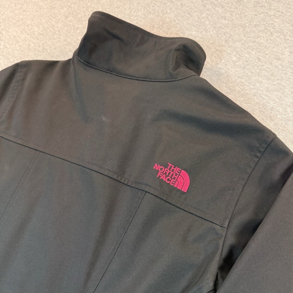 The North Face Womens Orello Soft Shell Full Zip Fleece Jacket Black Pink L